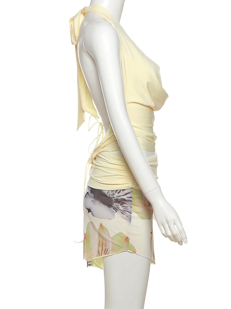 Chloe two-piece halterneck skirt set