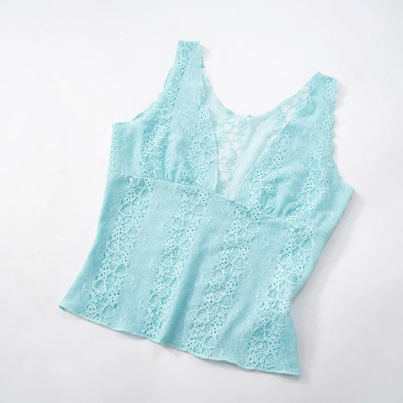 Sasha Lace Deep V-neck Tank Top