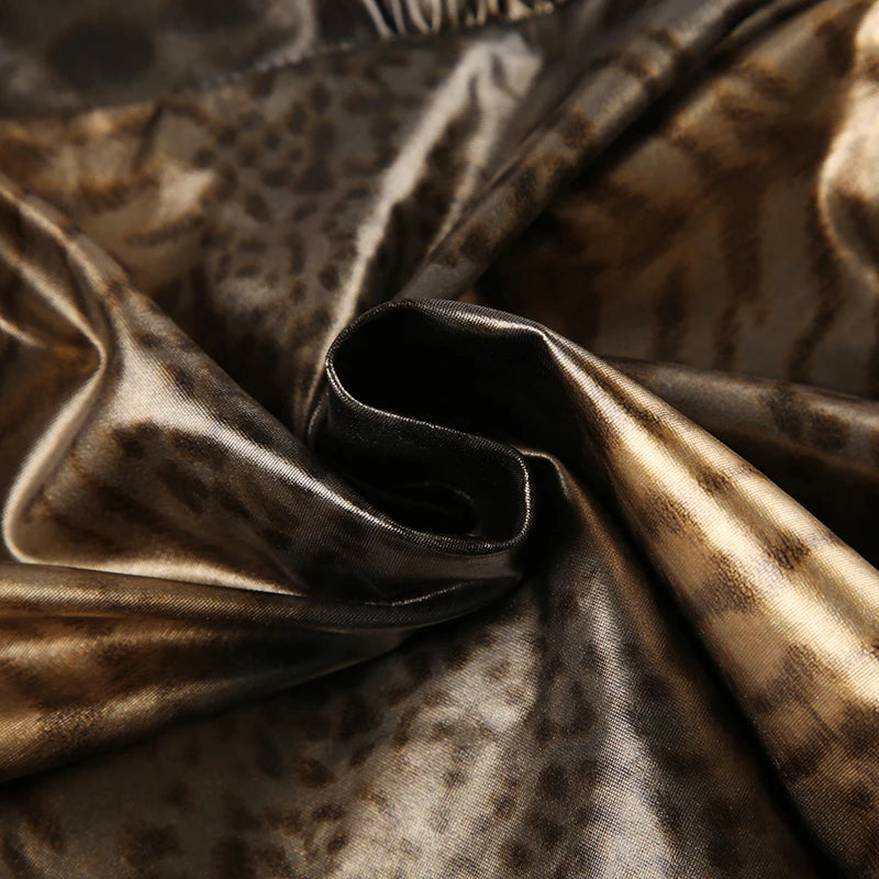 Kahlai metalic gold leopard print cami top