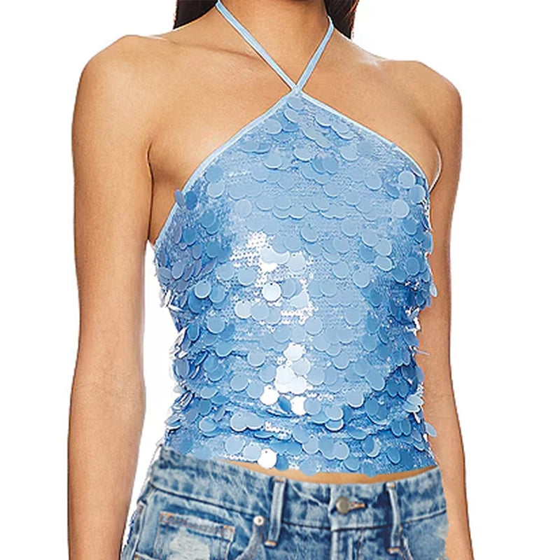 Giah Multi Embroidered Halterneck Summer Top