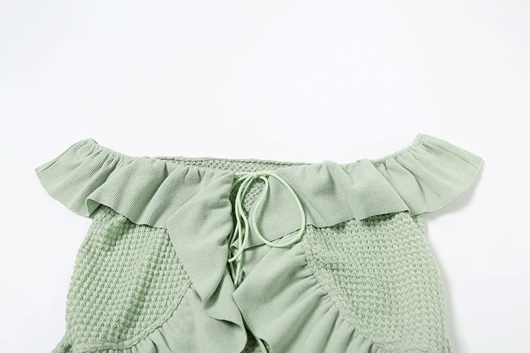 Remy Sage Ruffle Off-Shoulder Co-ord Set