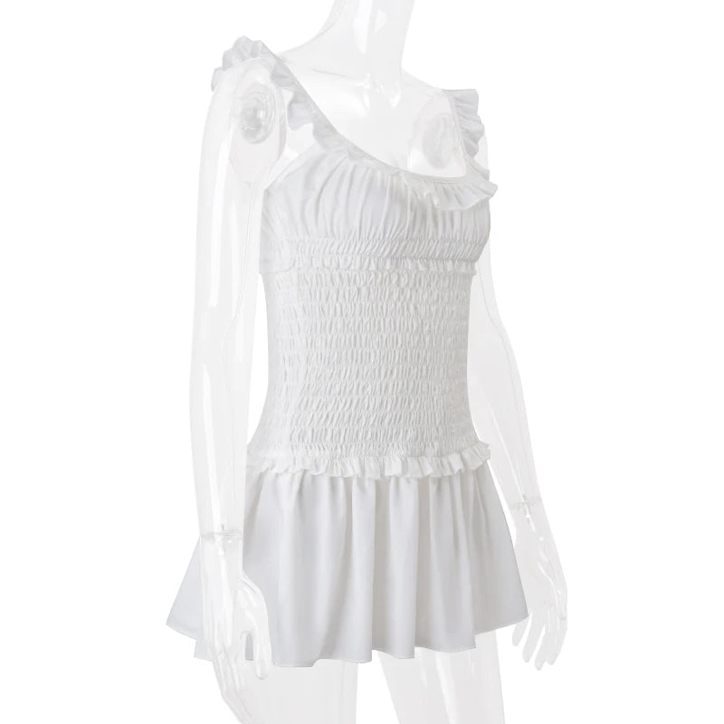 Mary off shoulder ruffle mini dress