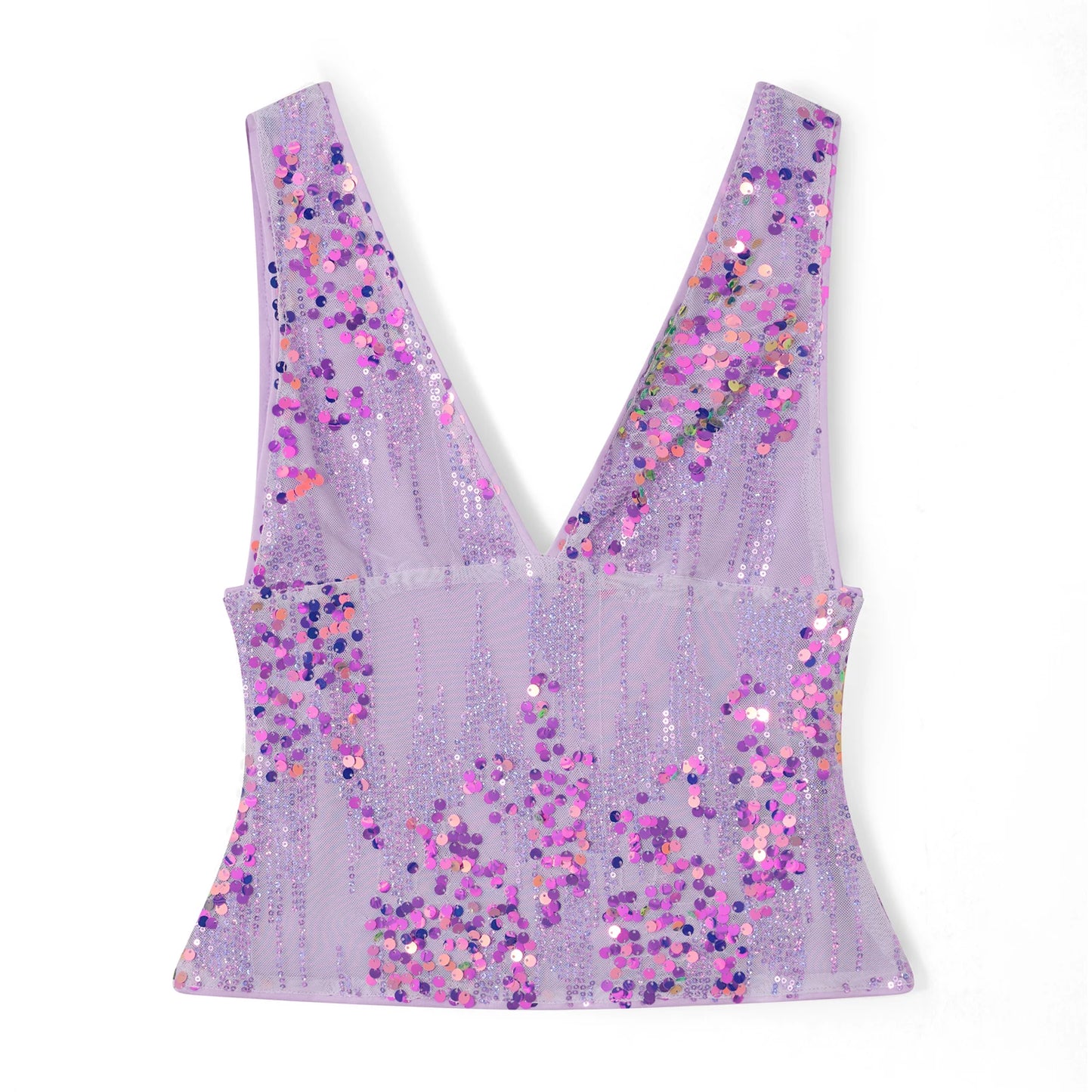 Women Sequin Vest Sleeveless V Neck Backless Tank Tops Sexy Retro Shirts Summer